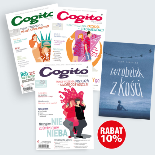 2024 - roczna prenumerata COGITO + książka ''Wróbelek z kości'' w prezencie!